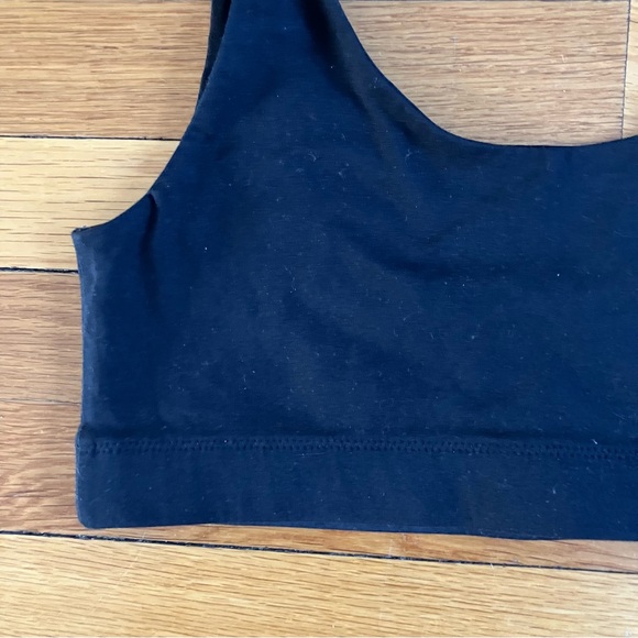 Pact Black Soft Comfy Lounge Organic Cotton Double Scoop Bralette Medium - Picture 3 of 5